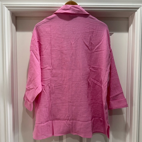 Show me your Mumu Weekday Button Up
Bubblegum Pink Gauze Shirt Size L New - Picture 4 of 10